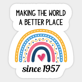 Making The World Better Since 1957 66th Birthday 66 Years Old Sticker